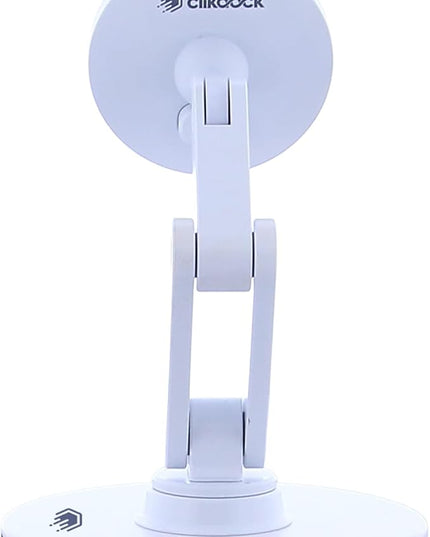 ClikDock Cell Phone Magnetic Wireless Charger Stand, 360° Spin, Aluminum Construction, Compatible with MagSafe Phones for iPhone & Andriod (White)