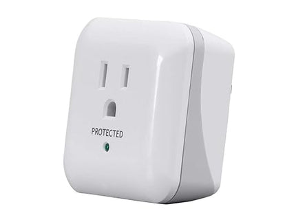 Monoprice Power & Surge - White | 1 Outlet Surge Protector with End of Service Alarm, 900 Joules 15A / 125V / 1875W, 10dB to 60dB