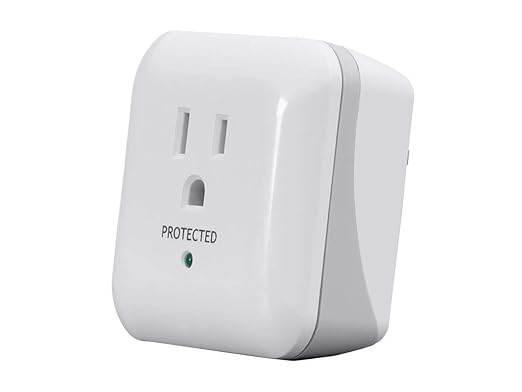 Monoprice Power & Surge - White | 1 Outlet Surge Protector with End of Service Alarm, 900 Joules 15A / 125V / 1875W, 10dB to 60dB