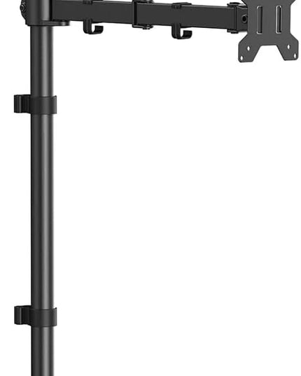 Single Monitor Desk Mount, Fully Adjustable Stand for 13-27″ Monitors, Holds Up to 22 lbs, Height, Swivel, Tilt Adjustments, C Clamp/Grommet Mount Options, Built-in Cable Management