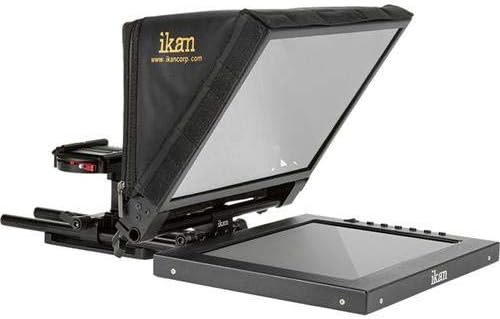 Ikan 12-inch Portable Teleprompter Kit w/Rolling Case, Adjustable Glass Frame, Easy to Assemble, Extreme Clarity (PT1200-TK) - Black