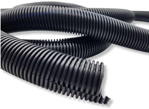 567ITG 1/4" x 25ft Split Wire Loom Tubing - Black Automotive Wire Protector Conduit, Electrical Wiring Cover & Harness Wrap, Flexible Cable Sleeve