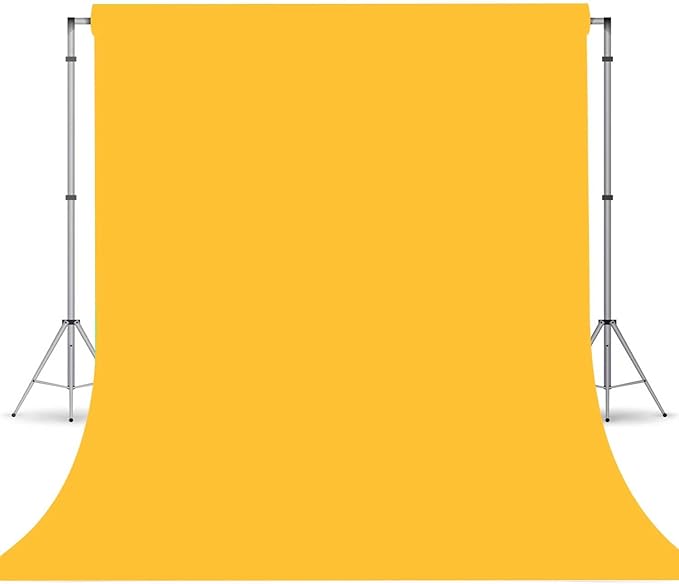 Yellow Photo Backdrop, Photo Booth Portrait Photography Backdrops, Studio Yellow Backdrop for Photoshoot Streaming Video Shooting 10x20ft