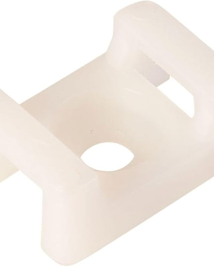 GTSE 100 Pack Of White/Clear Screw Mounts, Zip Ties Up To 0.2" Wide, Saddle Type Zip Tie Anchors