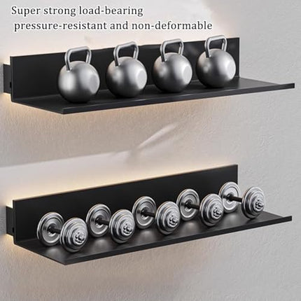 LED Floating Wall Shelf with Built-in Lights - Modern Illuminated Storage for Home Bar, Kitchen, Living Room - Stylish Display Shelf for Decor & Organization