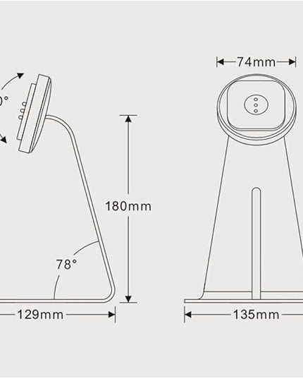 Magnetic Stand on Desk with Charging Case A13 for iPad Pro 13-Inch (M4), Classic L Shape, Sturdy Metal Base, Strong Magnets, 360 Rotation, 90 Tilt