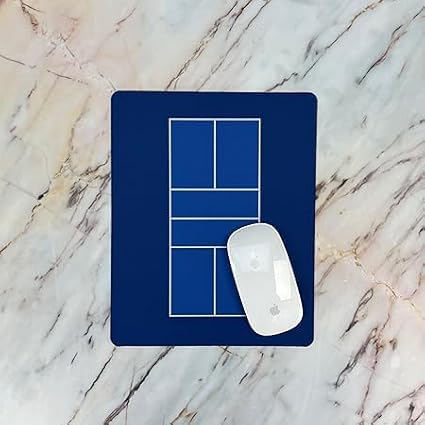 Racquet Inc Pickleball Court Mouse Pad – Blue Desk Mousepad with Fabric Surface – Pickleball-Themed Office Accessory for Work or Gaming – Compatible with Optical and Laser Mice
