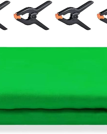 10X20ft Large Green Screen Backdrop for Photography, LCUIRC Two Rod Pocket Chromakey Collapsible Green Polyester Curtain with 4 Clamps for Photography, Zoom Meeting and Game Live Steaming