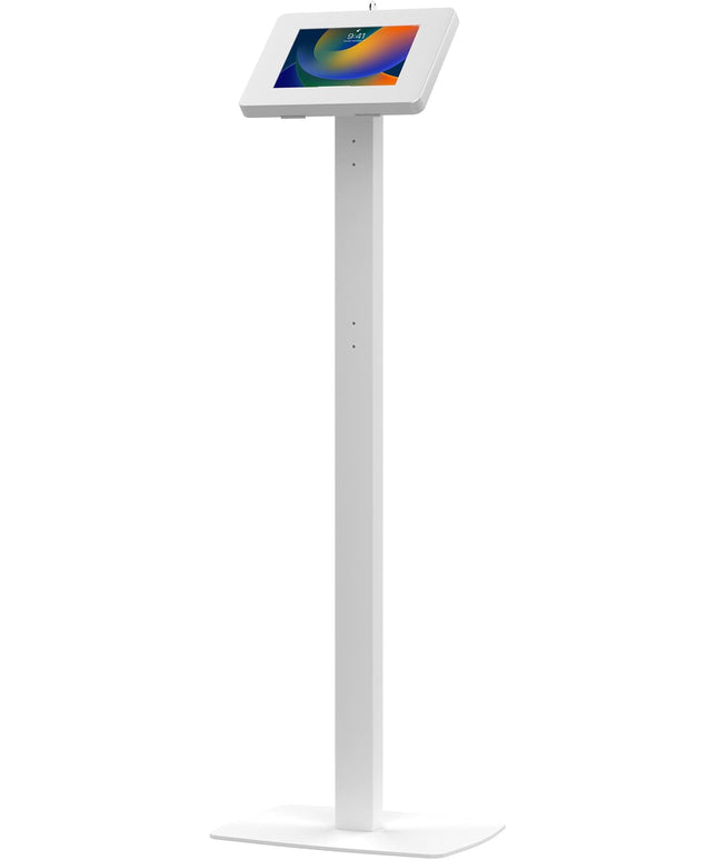 Thin Floor Stand - CTA Tall Standing 360 Degree Kiosk Display Tablet Holder - Charger Access & Lock for iPad mini A17 Pro & 1/2/3/4/5/6 - Samsung Tab A 8″