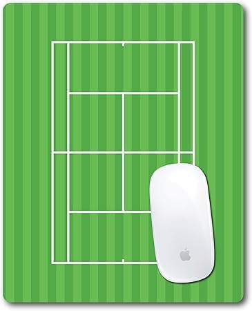 Racquet Inc Tennis Court Mouse Pad – Green Grass Desk Mousepad with Fabric Surface – Tennis-Themed Office Accessory for Work or Gaming – Compatible with Optical and Laser Mice
