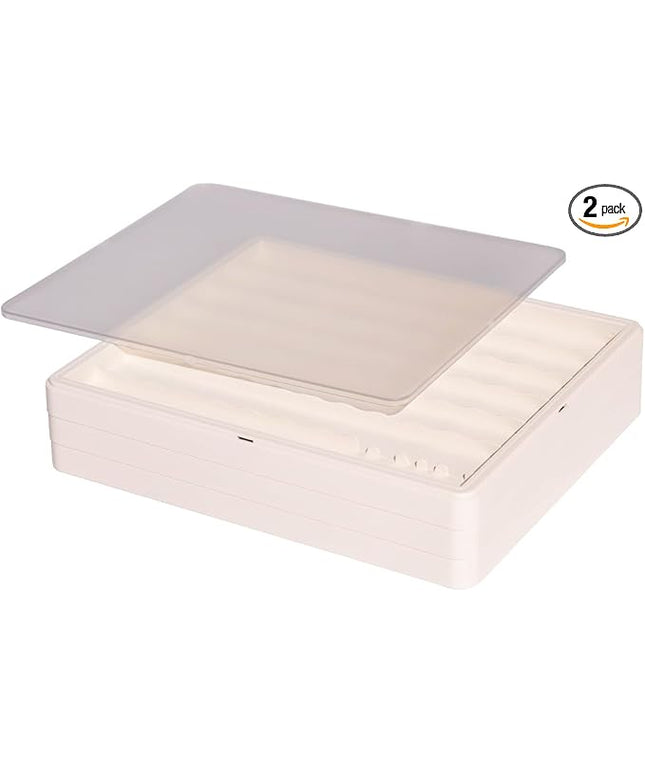 Sumgsn Keycaps Storage Box, Keycaps Container,130 Keys Transparent Display Case Holds 7u Spacebar/Big Enter Key for XDA/Cherry/MOA/MAO Profile Mechanical Keyboard (White)