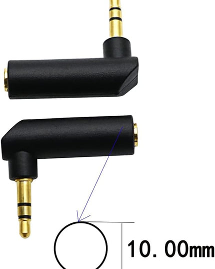 rgzhihuifz 3.5mm Angle Male to Female Audio Adapter, 90 Degree Right Angle Gold-Plated TRS Stereo Jack Plug AUX Connector Compatible with Headset, Tablets, MP3 Players, Speakers(2 Pack)