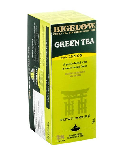 Bigelow Tea Bags, Green Tea With Lemon, 28-Count Boxes (Pack of 6)