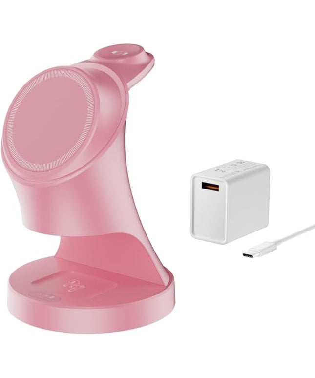 Wireless Charger,3 in 1 Magnetic Wireless Charger Stand, Fast Wireless Charging Dock for iPhone 17/16/15/14/13/12 Series, Apple Watch Series, AirPods Pro.