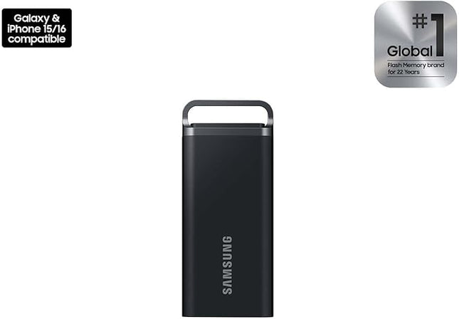 Samsung T5 EVO Portable SSD 8TB, USB 3.2 Gen 1 External Solid State Drive, Seq. Read Speeds Up to 460MB/s for Gaming and Content Creation, MU-PH8T0S/AM, Black