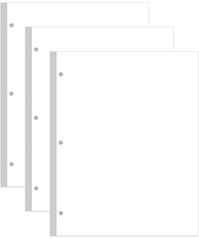 (3-Pack) A4 Blank Paper Refills, 300Sheets / 600Pages Print/Loose-Leaf Paper, 3-Hole, 100gsm, White, 8.5'' x 11''