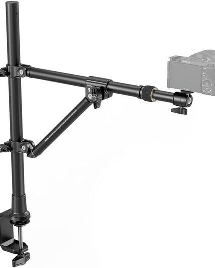 SMALLRIG Triangle Camera Desk Mount, Max. Load 3kg/ 6.6lbs, Overhead Mount with Auxiliary Support Rod, with Phone Holder and Small Ball Head for Camera/Phone/Light/Webcam