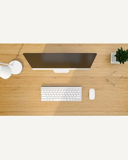 FLEXISPOT EN1 Bamboo Standing Desk, 60 x 30 Inches Whole-Piece Electric Adjustable Height Desk for Home Office (White Frame + Bamboo Top, 2 Packages)