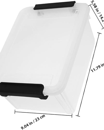 VILLCASE Transparent File Organizer Box with Lid Office Document Storage Container for Files Stationery and Small Items Clear Desktop Organizer for Quick Identification and Long-term Use