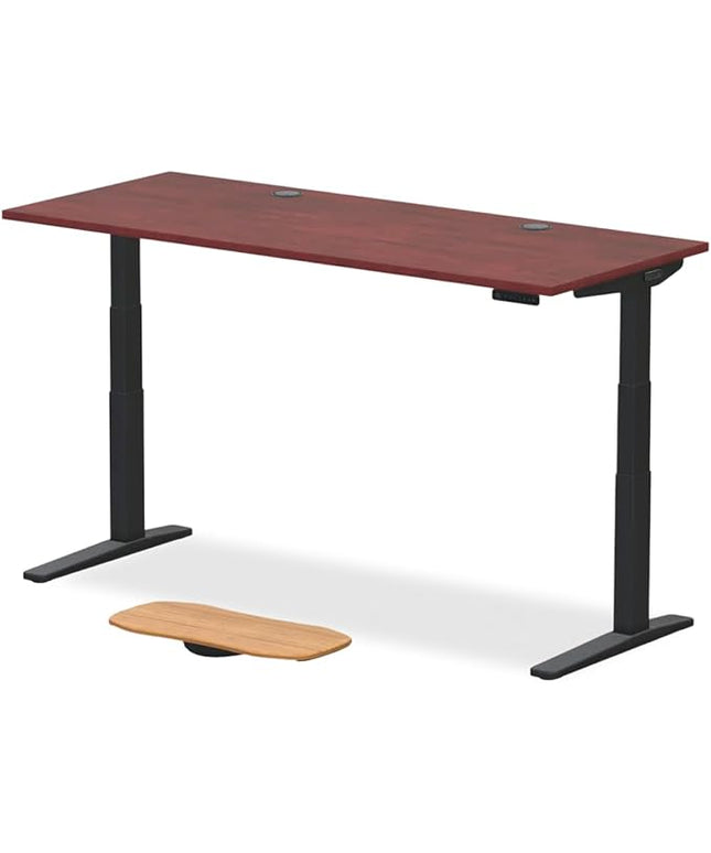 UPLIFTDESK V3 2-Leg Cherry Laminate Wood Standing Desk – Adjustable Height, Advanced 1-Touch Memory Keypad, Under Desk Cable Management, Wire Grommets & Rocker Board (Black C-Frame, 72 x 30 inch)