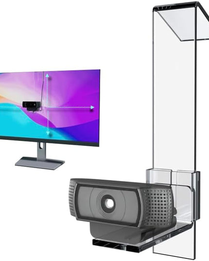 PlexiCam Pro V2 | Center Screen/Middle Screen Webcam Mount | Position Any Webcam (Not Included) Anywhere/Any Screen (Laptops-32) | Tripod gooseneck teleprompter Alternative for Eye Contact Audience