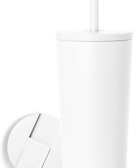 Simple Modern Insulated Tumbler with Lid and Straw | Iced Coffee Cup Reusable Stainless Steel Water Bottle Travel Mug | Gifts for Women Men Her Him | Classic Collection | 20oz | Winter White