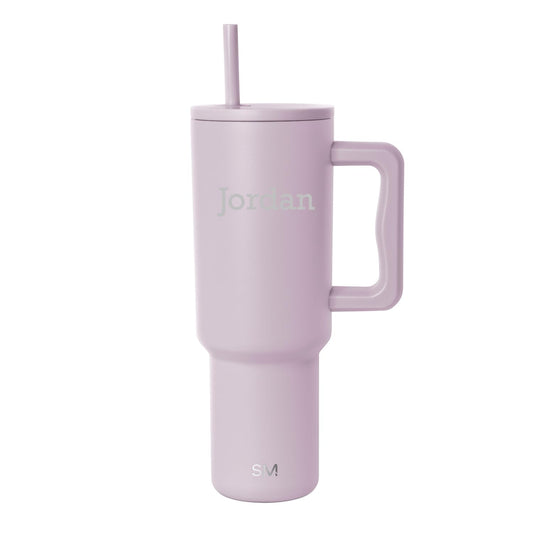 Simple Modern Personalized Tumbler with Handle and Straw | 40oz | Lavender