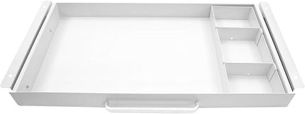 21.5" Under Desk Drawer Slide Out For Office Desk with 2 Dividers, Storage Organizer For Sit Stand Workstation, White