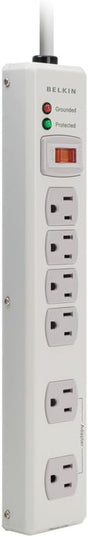 Belkin 6-Outlet Metal Power Strip Surge Protector, 6ft, Beige