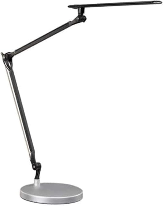 UPLIFTDESK E7 LED Desk Lamp with Clamp, Black Lamp with Silver Base