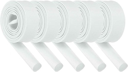 MECCANIXITY 5Pcs Wire Insulation Braid Fire Sleeve,6.6Ft-18mm ID White, High Temp Silicone Coated Fiberglass Sleeving for Automotive Hose Lines Electrical Wiring