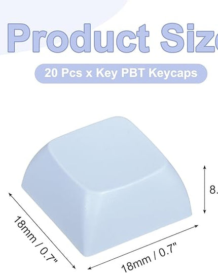 PATIKIL PBT Keycap Set, 20Pcs Colorful Mechanical Numeric Keypads Portable Blank Keycaps for Daily Office Work Gaming Entertainment Creative Design, Blue