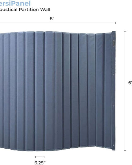 Versare VersiPanel Acoustical Partition Wall - Sound Panel Classroom Office Room Divider, Flexible Arrangement, Easy Roll-up Storage (Gray, 8'Wide x 6'6"Tall)