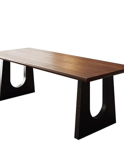 Wooden Executive Office Desk Computer Table Multi-Sized High Cost Performance Stylish Design Metal Legs Versatile Use for Office or Dining Casual Table (Walnut Color, 70.87in)