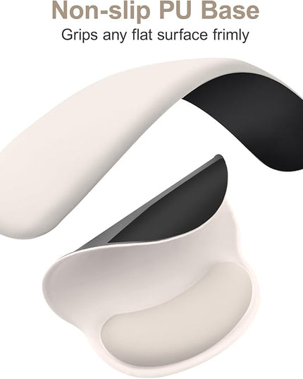 MOSISO Wrist Rest for Keyboard Mouse Pad Set, Large Gaming Deskpad&Circle Curved Mousepad&Keyboard Wrist Rest&Coaster, Ergonomic Non-Slip Mousepad&Easy Typing Pad with Silicone Lining, Stone Gray
