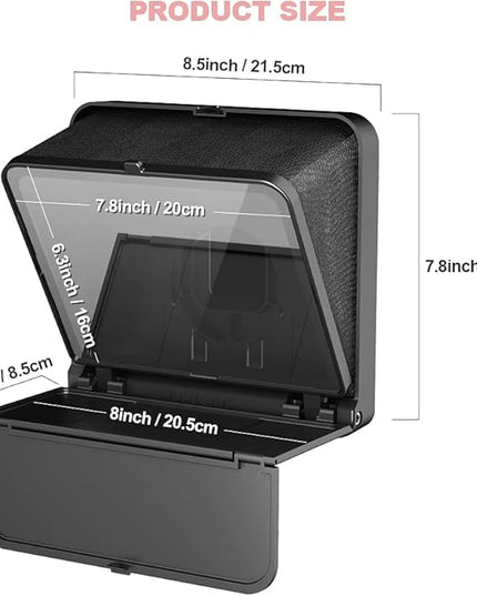 LENSGO TC7S Portable Teleprompter for Phone, One-Second Fold Mini Teleprompter with Remote Control,App Compatible with iPhone & Android for Online Teaching Vlog Live Streaming Interview