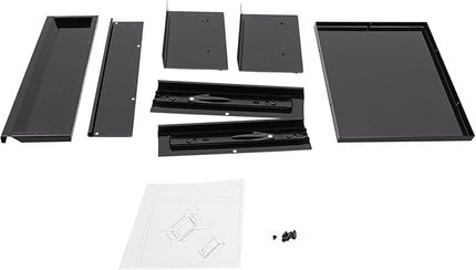 FFanhia 16 Inch Under Desk Mounted Sliding Pull-out Drawer Storage for Sit Stand Workstation Office(Applicable Table Thickness: 0.79in) Black