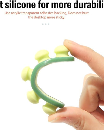 Cute Pea Cable Clips, USB Cable Organizer, Charging Cord Holder, Wire Management for Car Office Desk Workbench Bedroom Bedside Nightstand (3-Pack)
