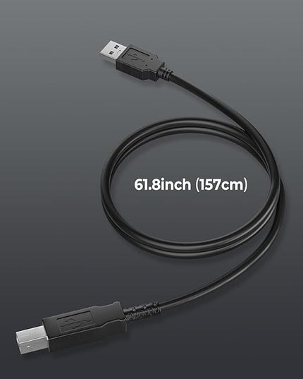 MUNBYN USB Cable, Black USB Cord for 130B, 941B, and P941 Thermal Printers, and Other Shipping Label Printers
