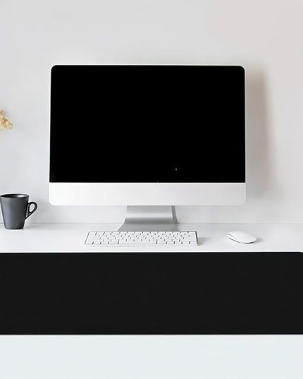 Large Mouse Pad for Desk, XXL Non-Slip Long Extended Gaming Mouse Mat Protector with Waterproof Rubber Base Stitched Edges for Office, Computer, Keyboard, Laptop and Home (Pure Black)