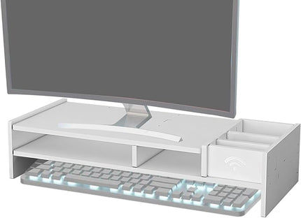 Monitor Riser, 3-Tier Desktop Shelf, Computer Display Stand, Office Workstation Accessory, Study College Dorm Business Desk Organizer for Working Reading Classroom School Home Office Setup