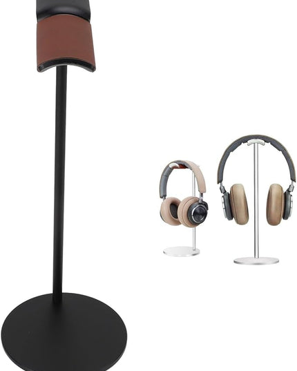Jectse Headphone Stand, Aluminum Alloy Headset Holder with Soft Top and 10cm Solid Base, for Home Studio Desktop Organization (Black)