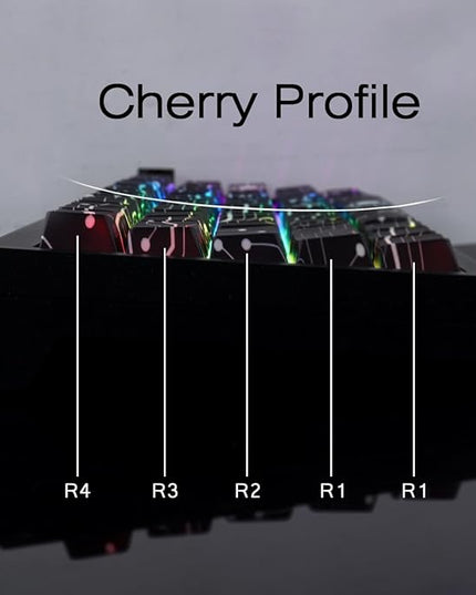 Tsungup Custom PBT Keycaps,135 Keys Shine Through Cool Modern Technology Style Theme Side Printed Keycap Set,Cherry Profile Keyboard Key caps for Cherry MX Switches Mechanical Keyboards(Black)
