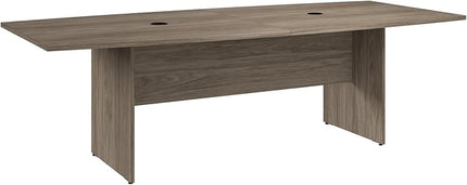 Bush Business Furniture 96-inch Office Conference Table with Wood Base, Boardroom Meeting Space for 8 Users, Modern Hickory