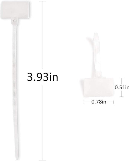 200 Pieces Nylon Cable Marker Ties,Self-locking Cord Tags Write on Ethernet Wire Zip Mark Tags Nylon Power Marking Label