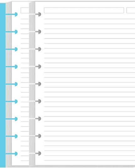 9 Disc Lined Paper Refills for Happy Planners - 100 Sheets/200 Pages Classic Size Lined Paper with 5 Sheets Dividers, 7" x 9.25"