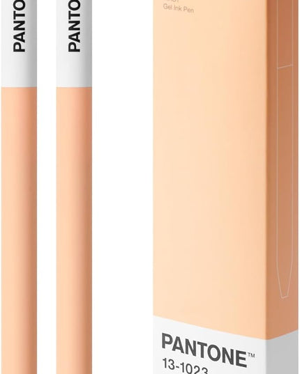 Kaco FIRST Gel Pens 2 Pieces with Black Ink, 0.5 mm Fine Point, Smooth Writing Experience, Aesthetic Cute Stationery for Journaling, Note Taking Pen (2024 Peach Fuzz)