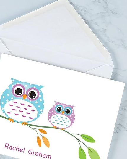 Current Owl Always Love You Personalized Note Cards - 24 Cards with White Envelopes, 4¼ x 5½ Inch Size, Blank Stationery, Add Names or Text, For Thank You Notes, Invitations, & Announcements