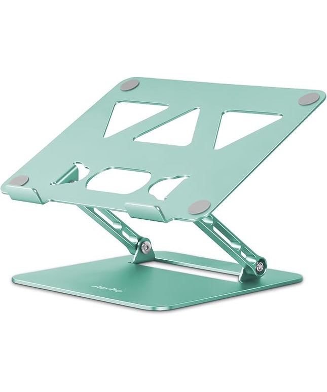 Adjustable Laptop Stand for Desk,Portable Laptop Stand Holder and Riser,Foldable Aluminum Notebook Computer Stands for MacBook Air Pro HP Lenovo Dell Samsung, 10-15.6 inch (Fresh Green)