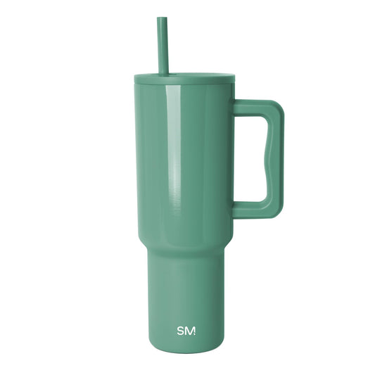 Simple Modern Tumbler with Handle and Straw | 40oz | Green